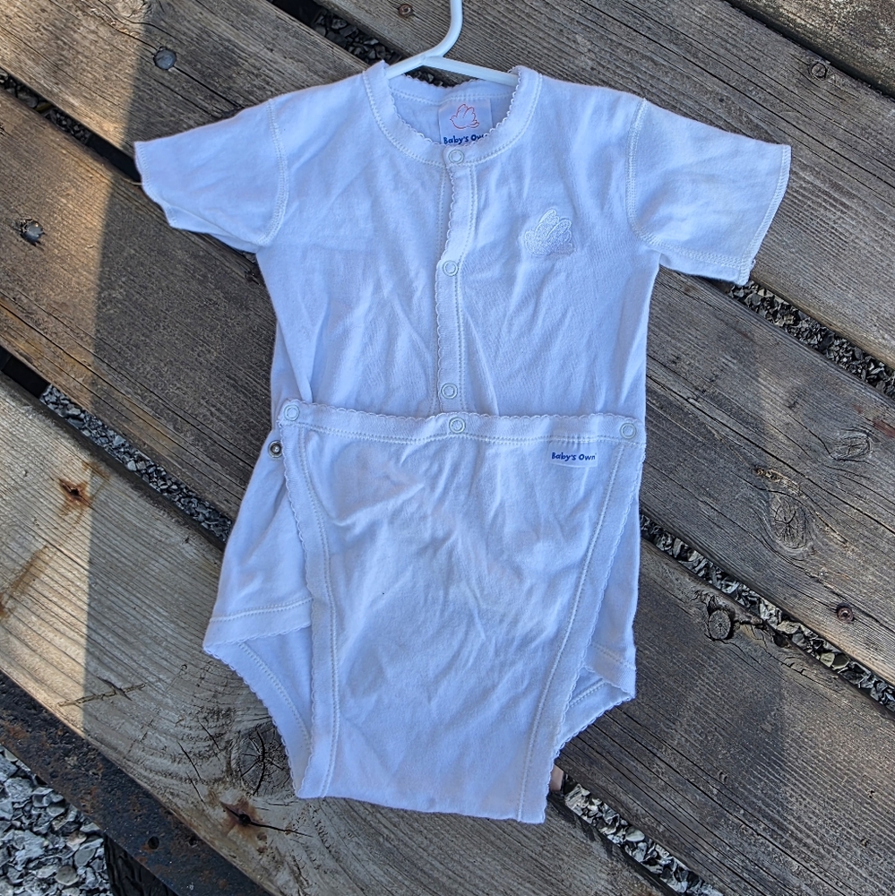 Baby's Own Grow With Me Soft White Kids Bodysuit